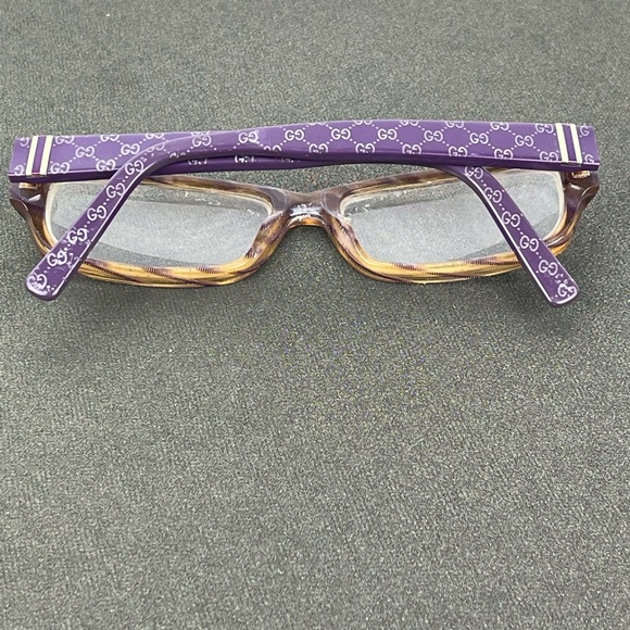 RARE FIND!! Vintage Gucci Eyeglasses GG Made in Italy Violet/Brown - Picture 3 of 12